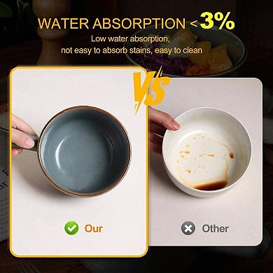 Ceramic Soup Bowls, Handles, Stackable, Oven/Microwave/Dishwasher Safe, Versatile for Diverse Meals