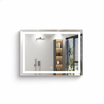 40x30 LED Bathroom Mirror with Anti-fog, Backlit Front Lit, Dimmable, 3 Colors, Memory Function