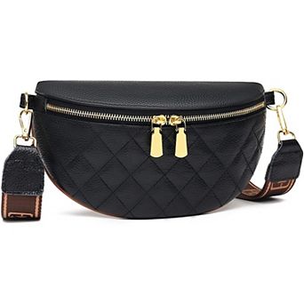 Women's Anti-Theft Fanny Pack, Leather Crossbody Sling Bag for Travel