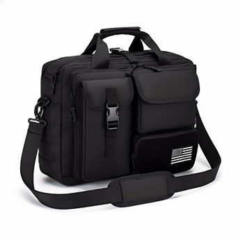 ZUQIETA Tactical Messenger Bag for Men - 14-17.3" Military Laptop Briefcase for Work & Flight