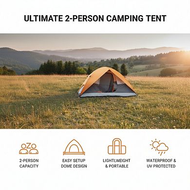3-Season Dome Camping Tent with Rainfly, Lightweight Weather Protection