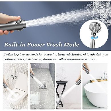 Filtered Shower Head with Handheld, High Pressure 4 Spray Showerhead with Filters