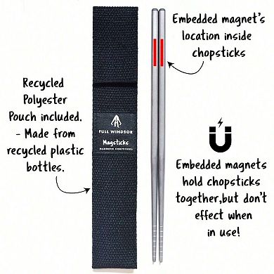 Magnetic Titanium Chopsticks - Portable, Durable, Eco-friendly, Ideal for Travel, Camping, Cooking