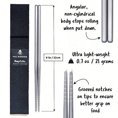 Magnetic Titanium Chopsticks - Portable, Durable, Eco-friendly, Ideal for Travel, Camping, Cooking