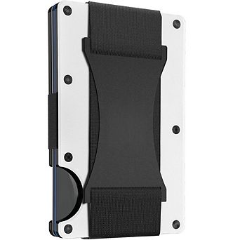 ZUQIETA Slim Minimalist RFID-Protected Card Holder with Integrated Cash Strap - Compact Front