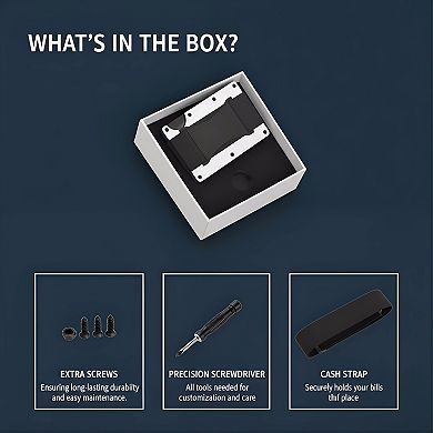 ZUQIETA Slim Minimalist RFID-Protected Card Holder with Integrated Cash Strap - Compact Front
