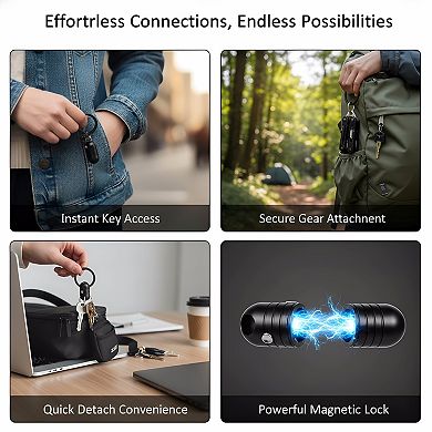 ZUQIETA Magnetic Quick Release Keychain - Detachable Connector Key Ring for Men & Women