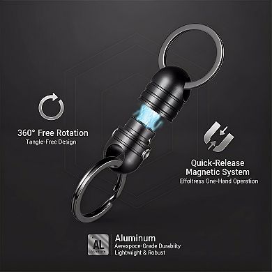 ZUQIETA Magnetic Quick Release Keychain - Detachable Connector Key Ring for Men & Women