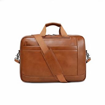 ZUQIETA 3-in-1 Faux Leather Messenger Bag for Men - 17.3" Convertible Laptop Briefcase & Backpack