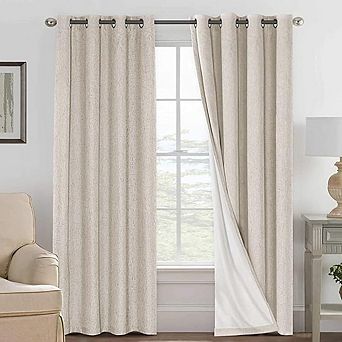 100% Blackout Linen Curtains for Bedroom and Living Room Decor