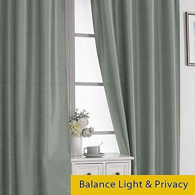 Faux Silk Curtains for Bedroom, Luxury Room Darkening Drapes