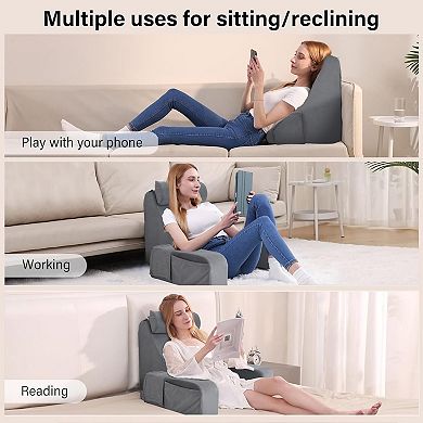 Ergonomic 45-Degree Bed Reading Pillow: Supportive Backrest for Comfortable Sitting, Gaming