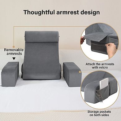 Ergonomic 45-Degree Bed Reading Pillow: Supportive Backrest for Comfortable Sitting, Gaming