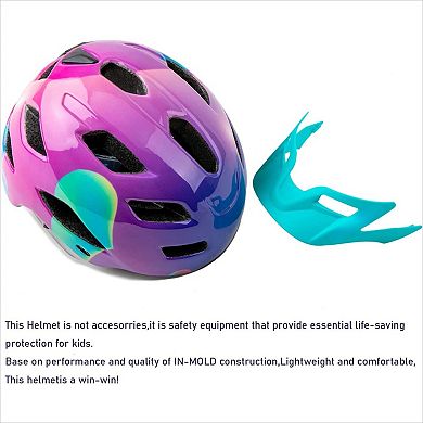 Adjustable Lightweight Kids Helmet 50-57cm, Cool Visor for Boys Girls 5-14
