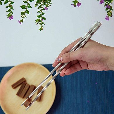Stainless Steel Chopsticks and Spoon Set, 3 Different Patterns, 33 Pieces