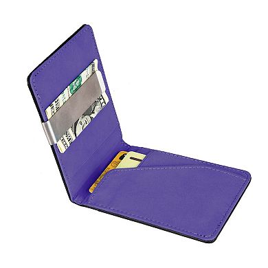 Unisex PU Leather Wallet Slim RFID Bifold with Money Clip