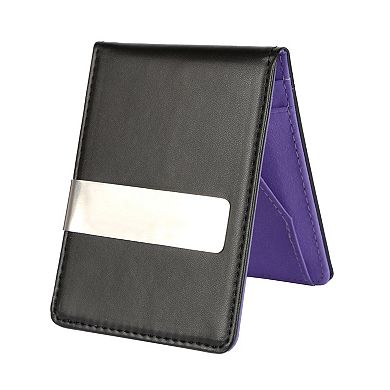 Unisex PU Leather Wallet Slim RFID Bifold with Money Clip