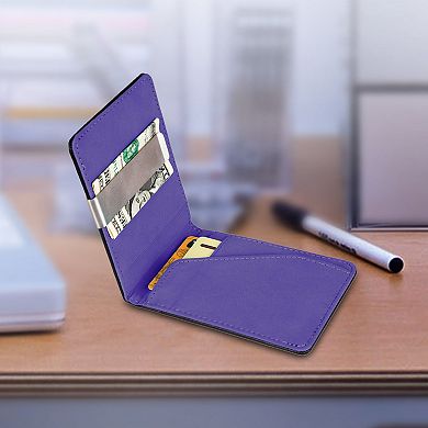 Unisex PU Leather Wallet Slim RFID Bifold with Money Clip