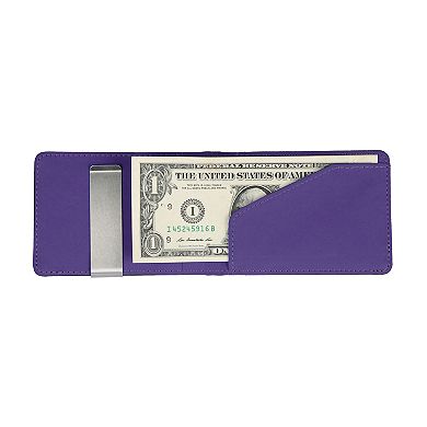 Unisex PU Leather Wallet Slim RFID Bifold with Money Clip