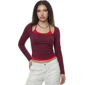 Jess by Meiko Women's Double Layer Long Sleeve Top