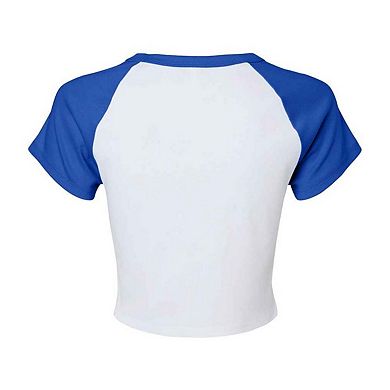 Bella + Canvas Womens/Ladies Micro-Rib Raglan Crop Top