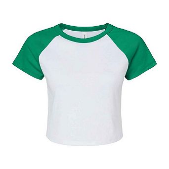 Bella + Canvas Womens/Ladies Micro-Rib Raglan Crop Top
