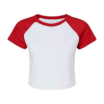 Bella + Canvas Womens/Ladies Micro-Rib Raglan Crop Top