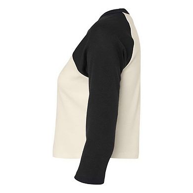 Bella + Canvas Womens/Ladies Raglan 3/4 Sleeve Crop T-Shirt