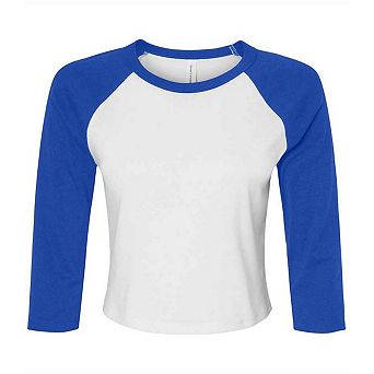Bella + Canvas Womens/Ladies Raglan 3/4 Sleeve Crop T-Shirt