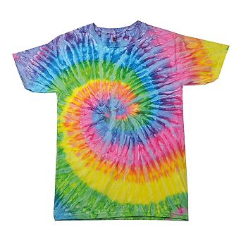 Colortone Womens/Ladies Rainbow Tie-Dye Short Sleeve Heavyweight T-Shirt