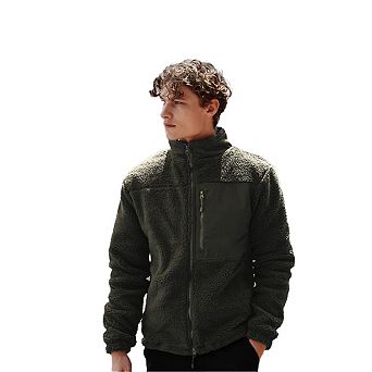 Front Row Mens Sherpa Fleece Jacket