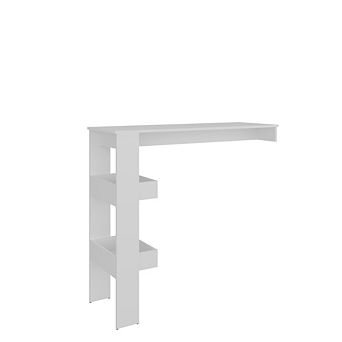 Gikpal Modern Minimalist White Kitchen Table with Integrated Open Storage