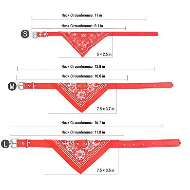 Adjustable Leather Pet Collar with Triangle Bandana