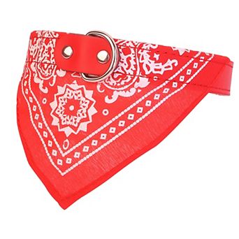 Adjustable Leather Pet Collar with Triangle Bandana