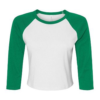 Bella + Canvas Womens/Ladies Micro-Rib Raglan 3/4 Sleeve T-Shirt