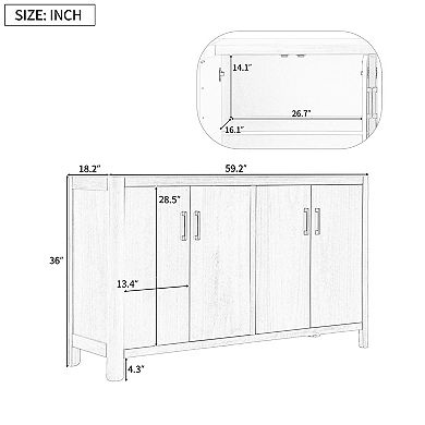 Farmhouse Storage Cabinet with Soft-Close Doors and Adjustable Shelves by Christopher Knight Home