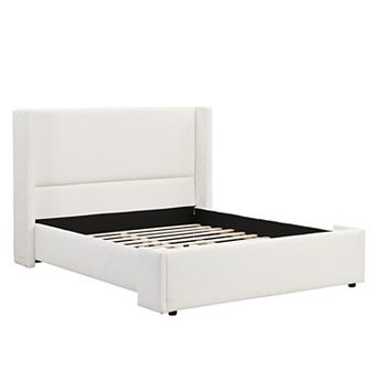 Hailey Elegant High-Profile Upholstered Headboard Platform Bed by Christopher Knight Home