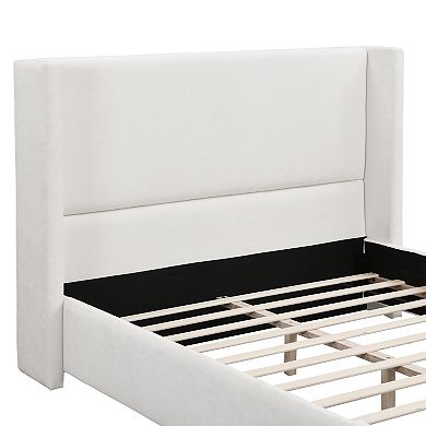 Hailey Elegant High-Profile Upholstered Headboard Platform Bed by Christopher Knight Home