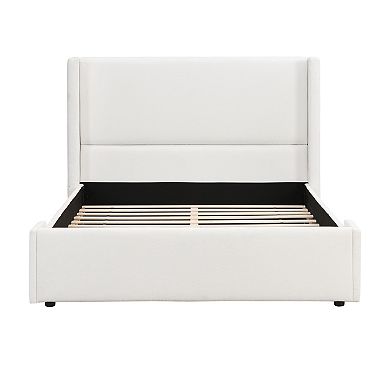 Hailey Elegant High-Profile Upholstered Headboard Platform Bed by Christopher Knight Home
