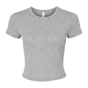 Bella + Canvas Womens/Ladies Heather Micro-Rib Crop Top