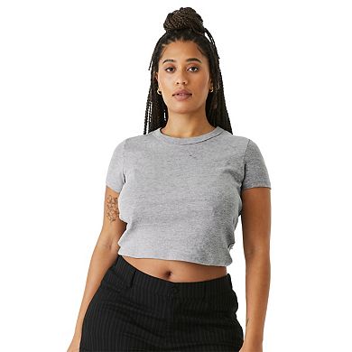 Bella + Canvas Womens/Ladies Heather Micro-Rib Crop Top