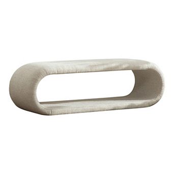 Gikpal 52 in Wheat Chenille Upholstered Bench with Modern Iron Frame