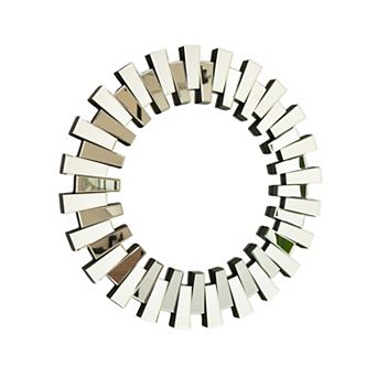 Gikpal 32 in Modern Irregular Sunburst Wall Mirror with Diverging Square Accents