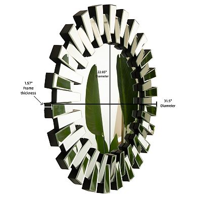 Gikpal 32-in. Modern Irregular Sunburst Wall Mirror with Diverging Square Accents