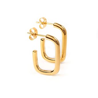 Belinda Jewelz 18k Gold Plated Vermeil Open Tube Hoop Earrings