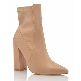 Sleek Pointed Toe Block Heel Ankle Boot