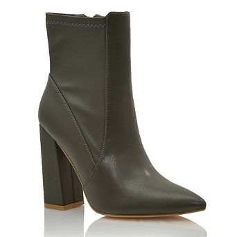 Sleek Pointed Toe Block Heel Ankle Boot