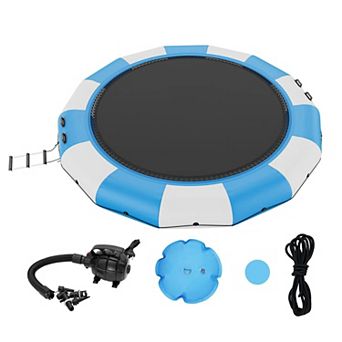 15-Foot Inflatable Water Trampoline with Pump and Ladder