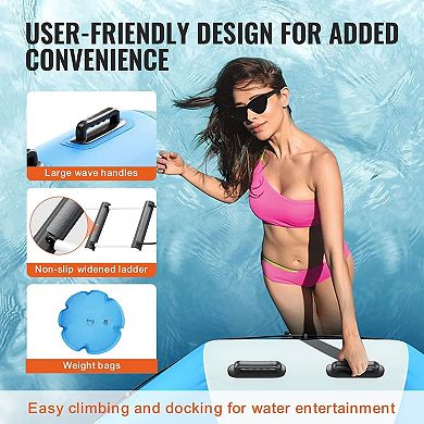 15-Foot Inflatable Water Trampoline with Pump and Ladder