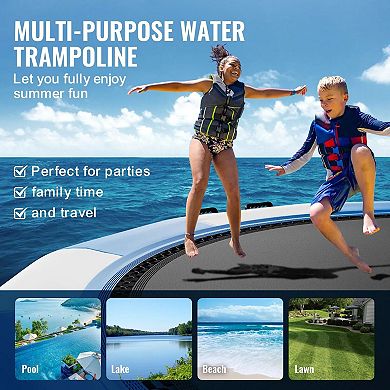 15-Foot Inflatable Water Trampoline with Pump and Ladder